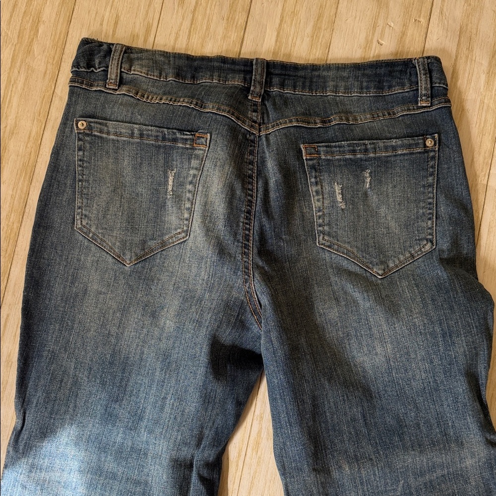 INC International Concepts Dark Blue Boot Cut Jeans 14 - Picture 4 of 4